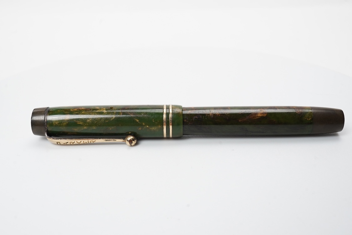 A rare Parker Duofold fountain pen, Made in the UK, fitted with 14ct. gold nib - rare colour